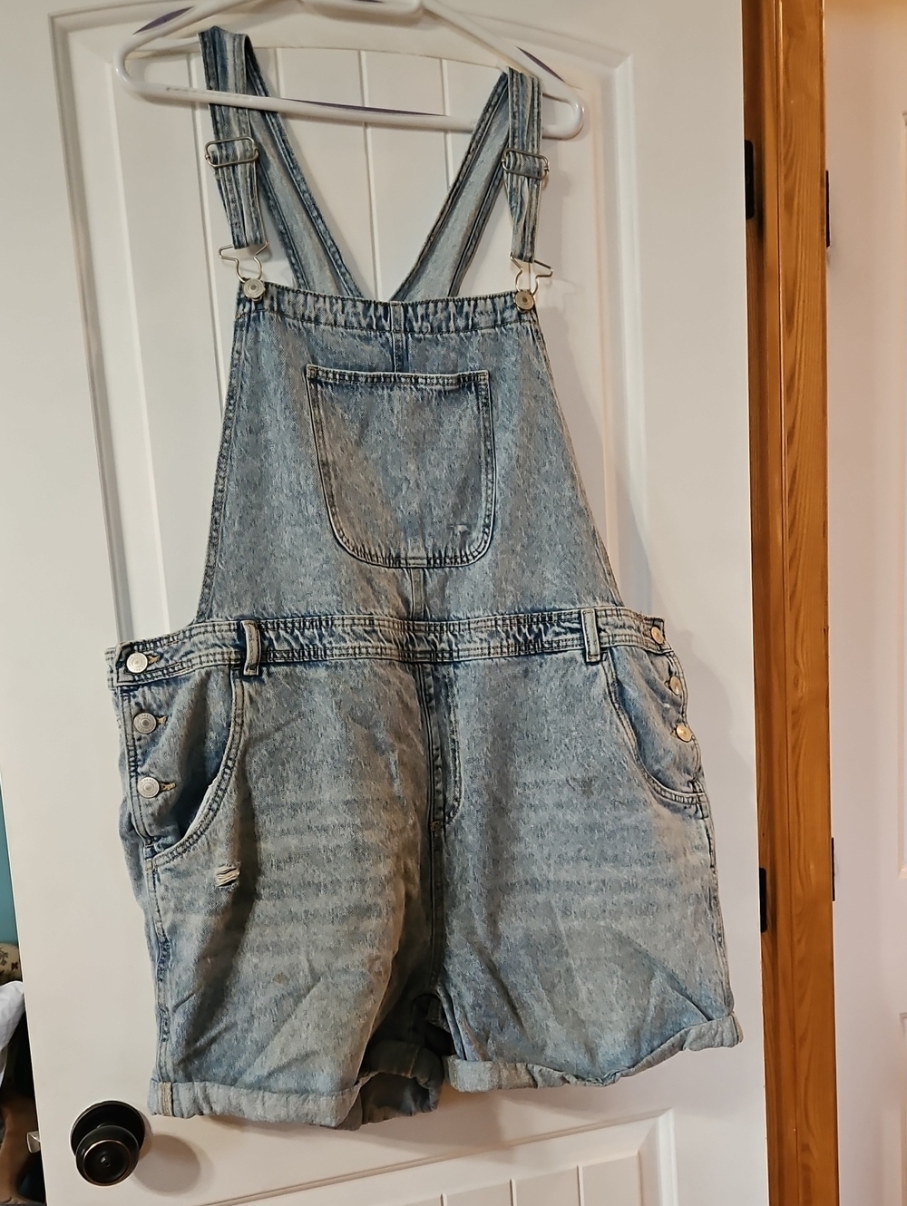 Joe Fresh Light Blue Denim Short Overalls